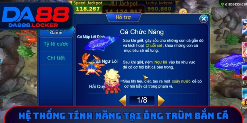 Hệ thống tính năng tại ông trùm bắn cá