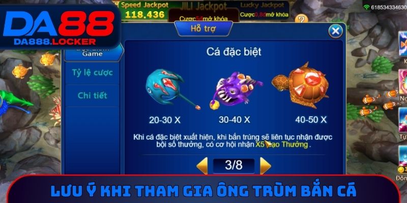 Lưu ý khi tham gia ông trùm bắn cá