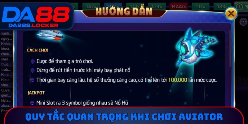Quy tắc quan trọng khi chơi Aviator